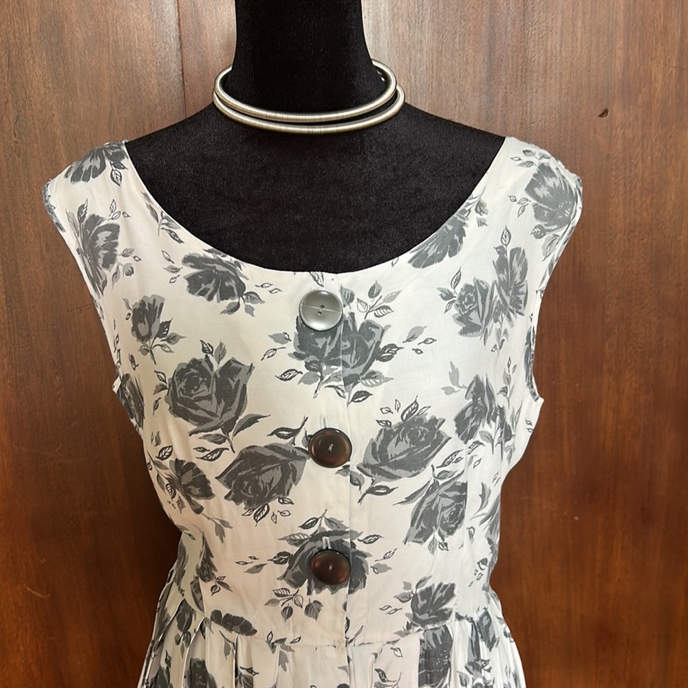 Vintage Summer Roses Handmade Dress M/L
